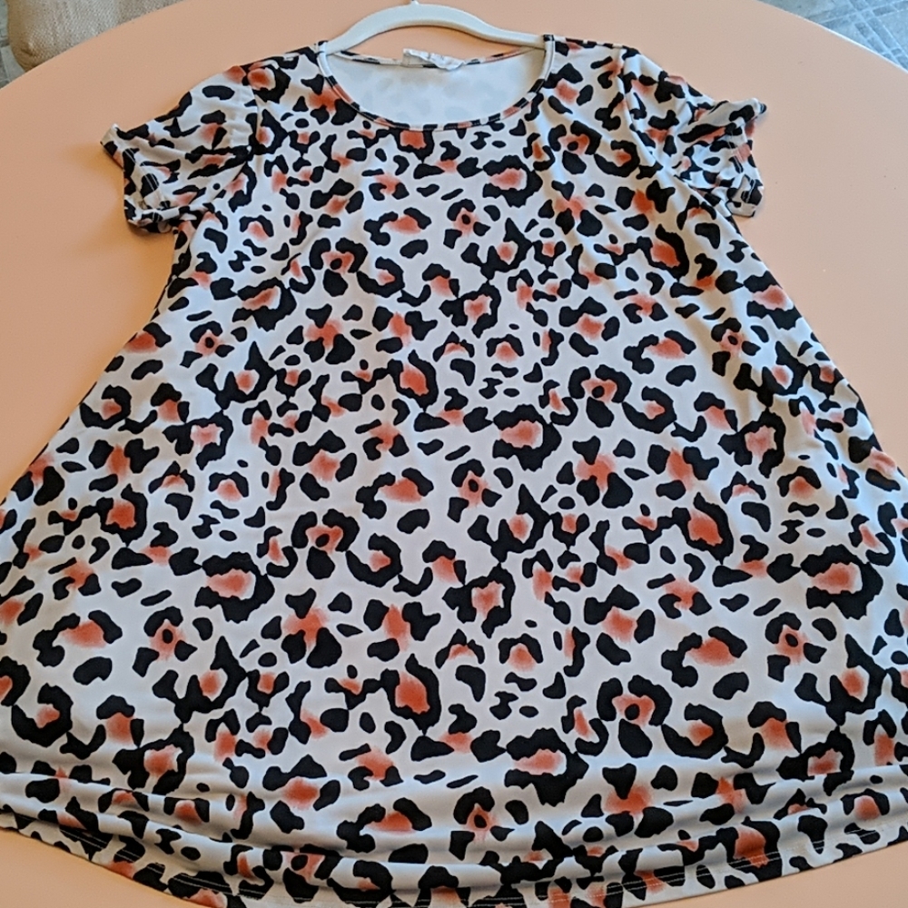 Leopard Print Tunic W/Pockets